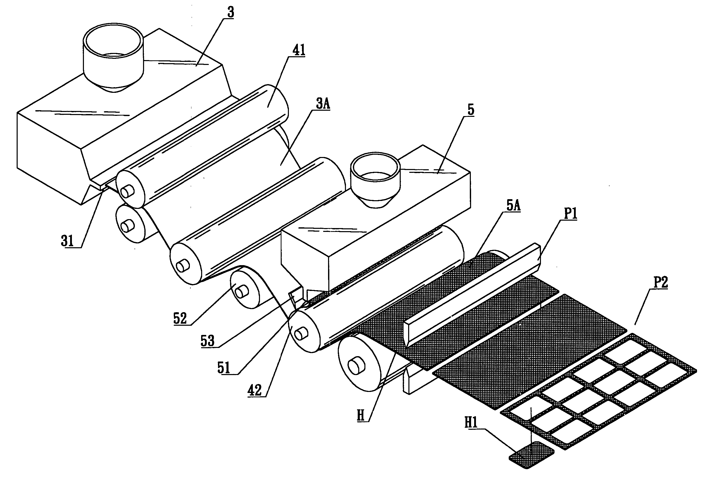 Method for continuously manufacturing anti-sliperry chopping boards