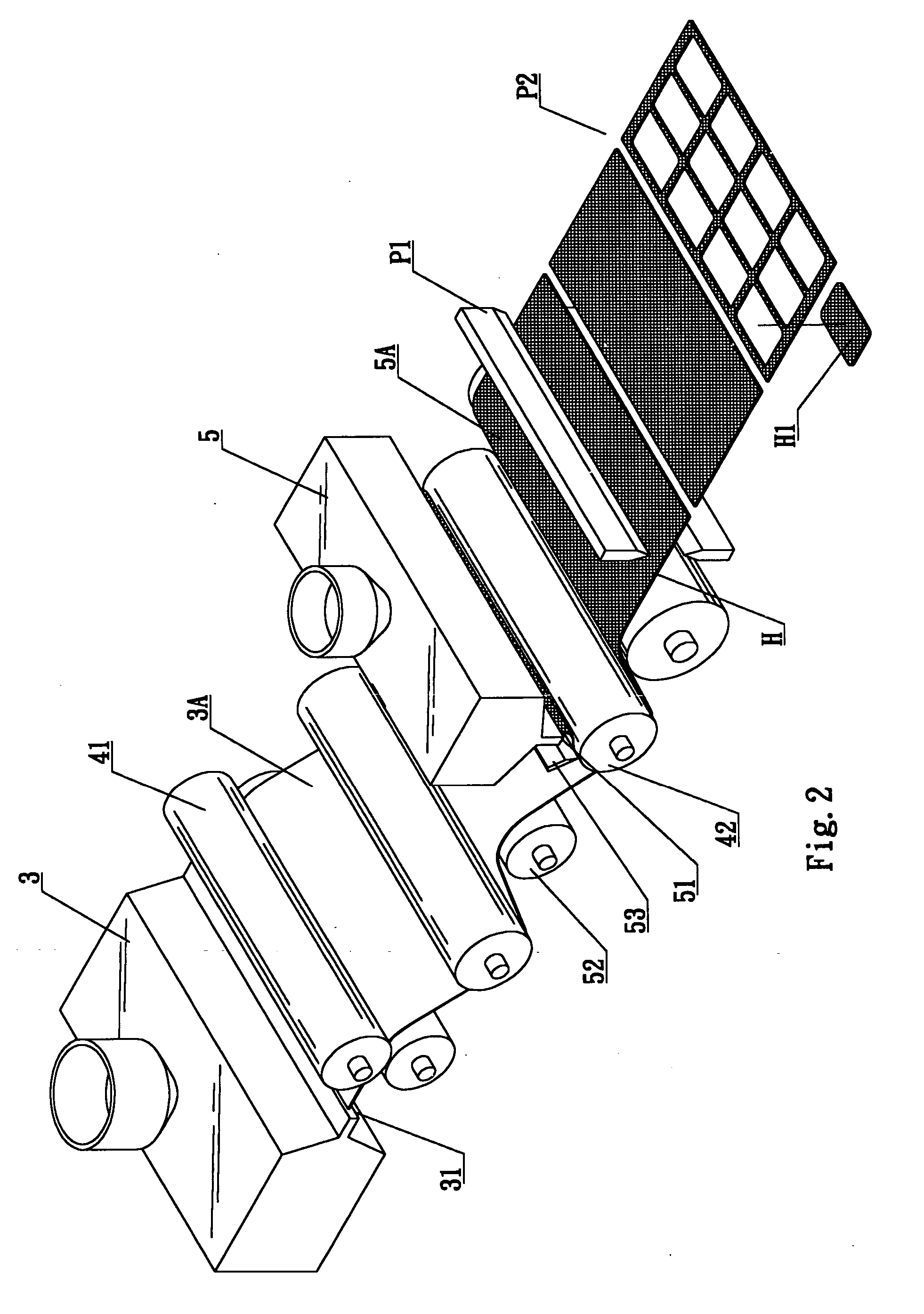 Method for continuously manufacturing anti-sliperry chopping boards