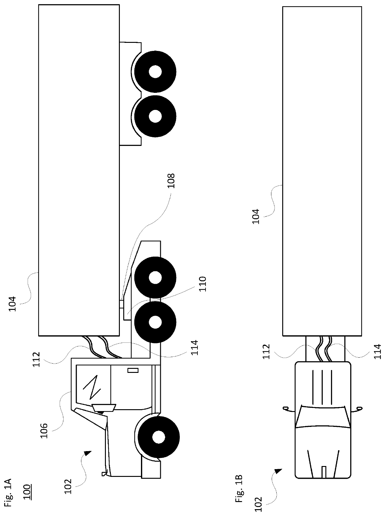 Systems and methods for automatic air and electrical connections on autonomous cargo vehicles