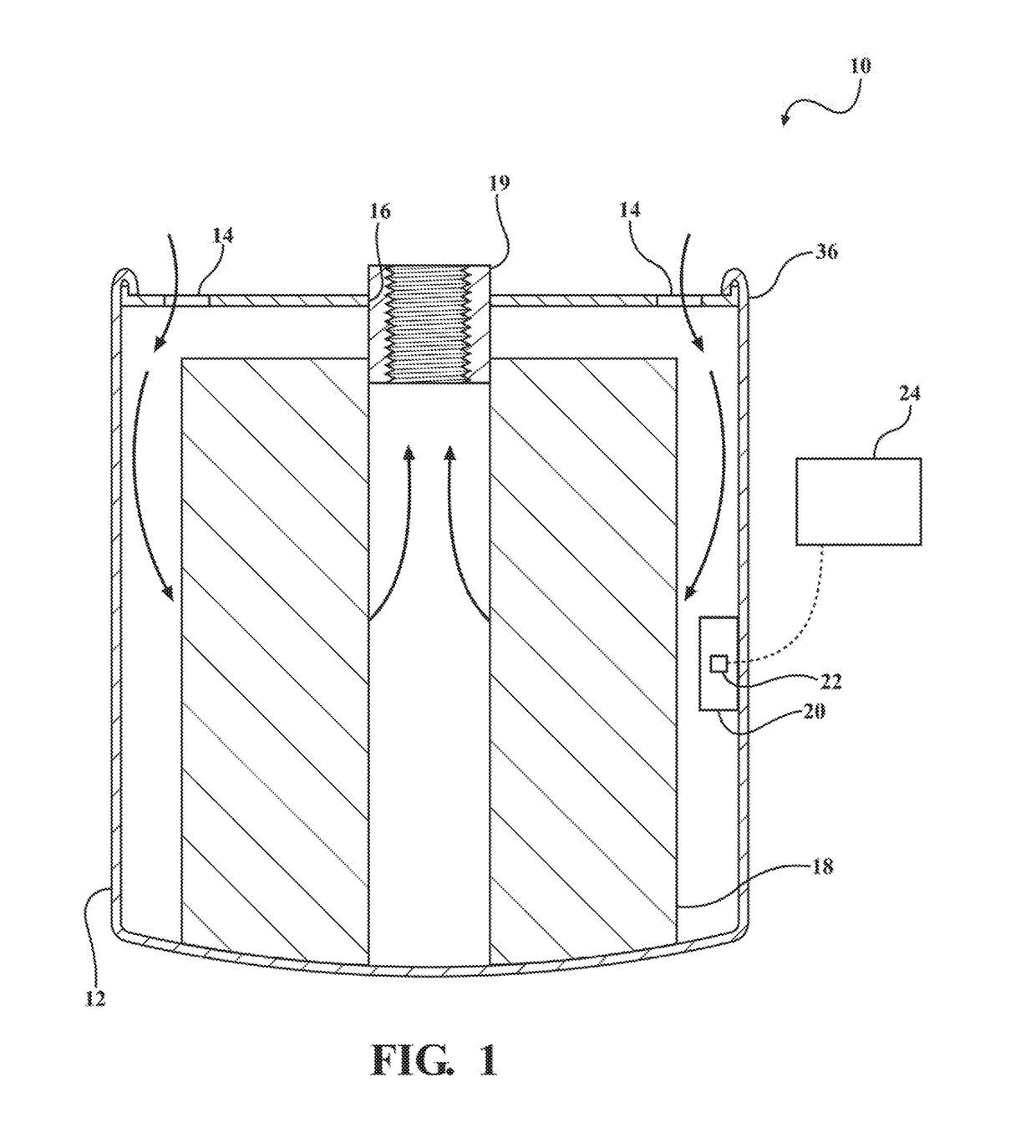 Disposable filter including an integrated sensor assembly