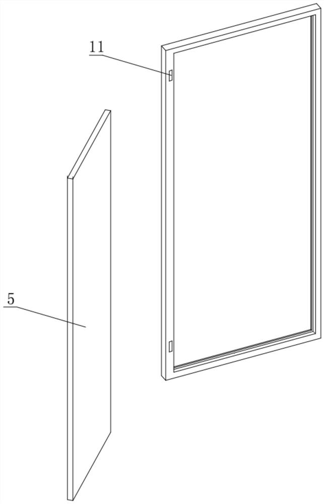 Clamping and embedding type mounting door plate for fabricated building and mounting method