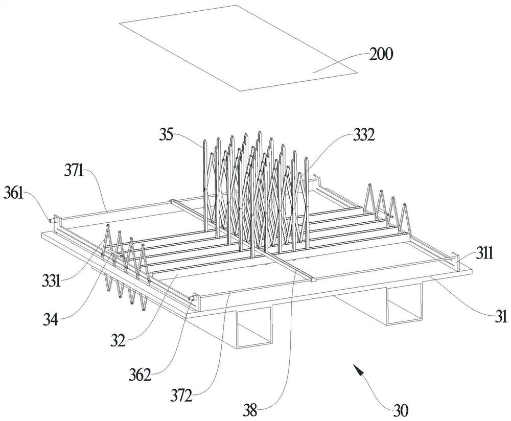 Plate supporting mechanism and metal plate bending machine