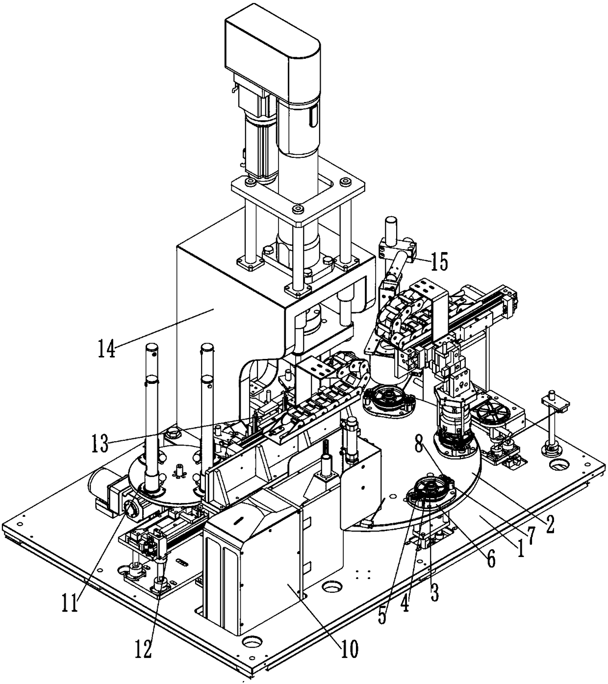 Gearbox rear cover bearing high-precision assembling equipment