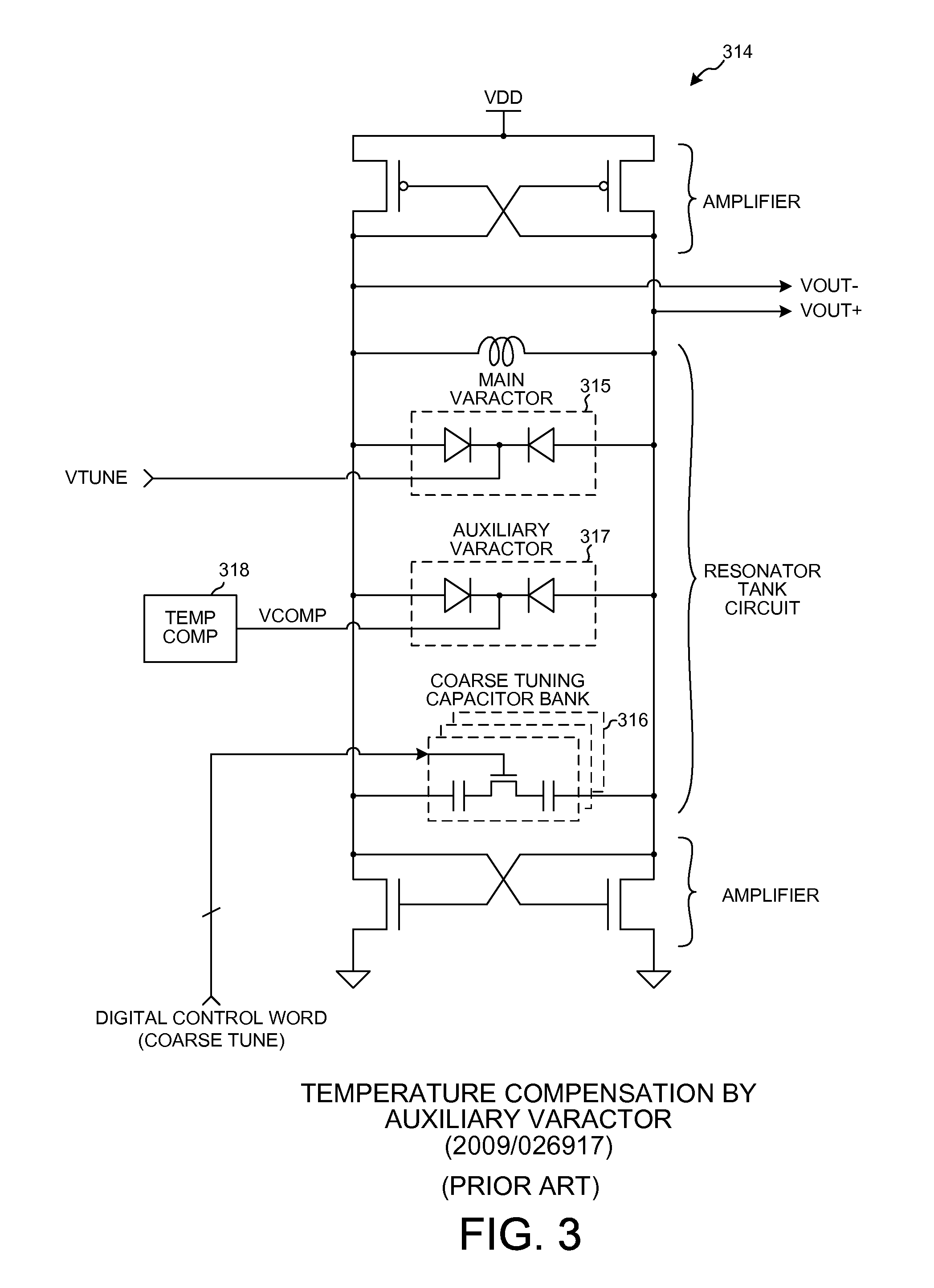 Wideband temperature compensated resonator and wideband vco