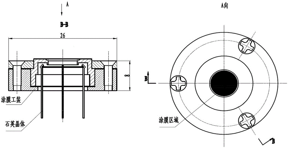 A film coating method for viscous quartz crystal probe of lunar dust measuring instrument