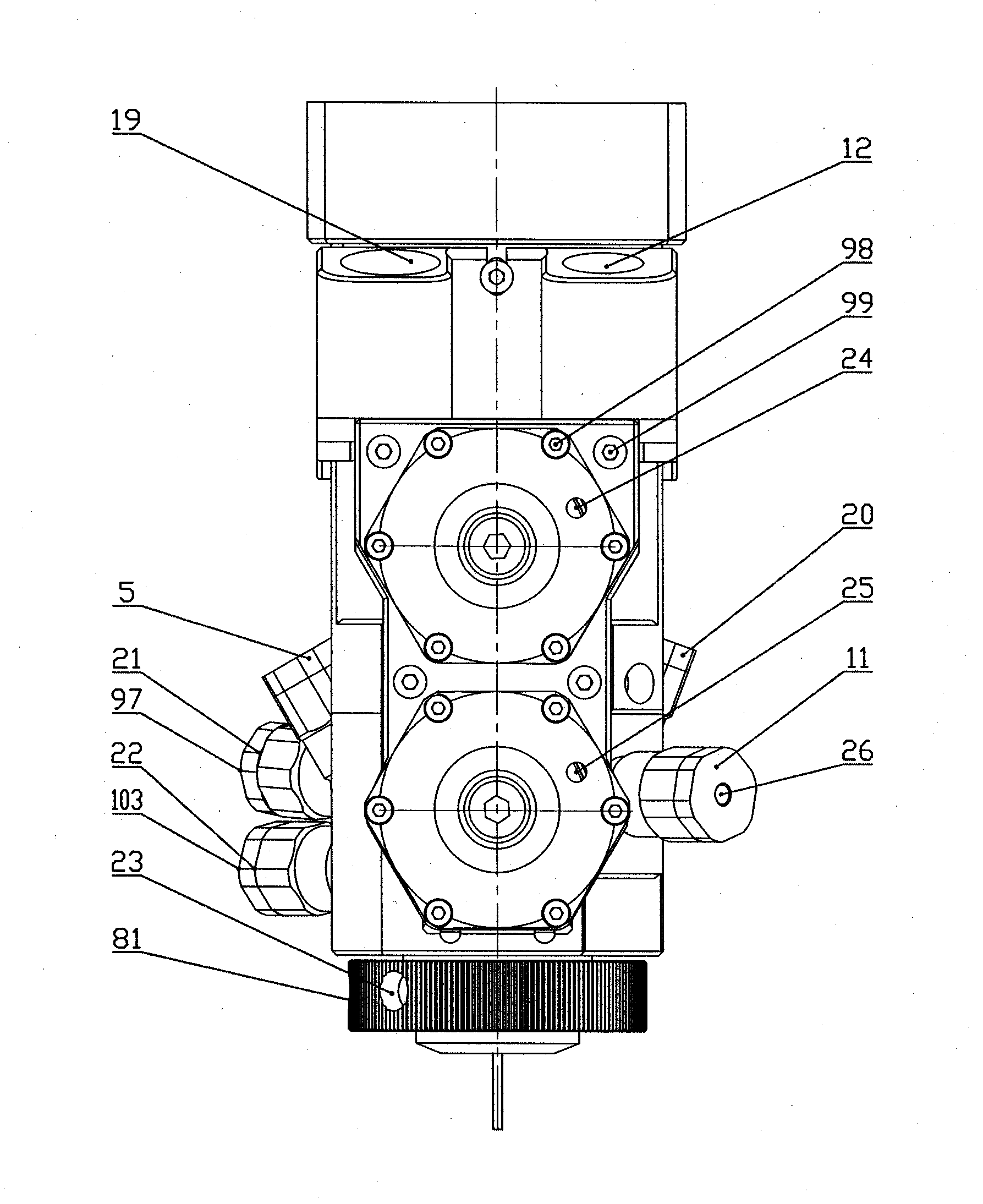 Multi-channel water cleaning double-component gluing head