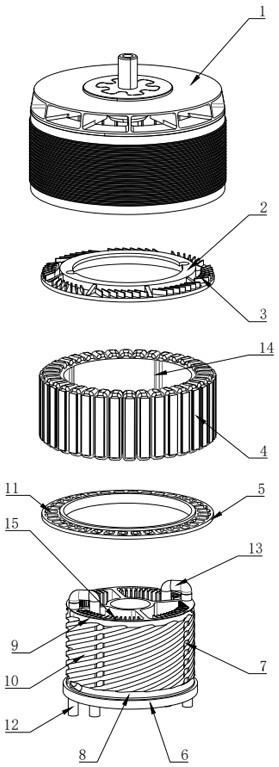 Liquid cooling heat dissipation outer rotor motor and aircraft thereof