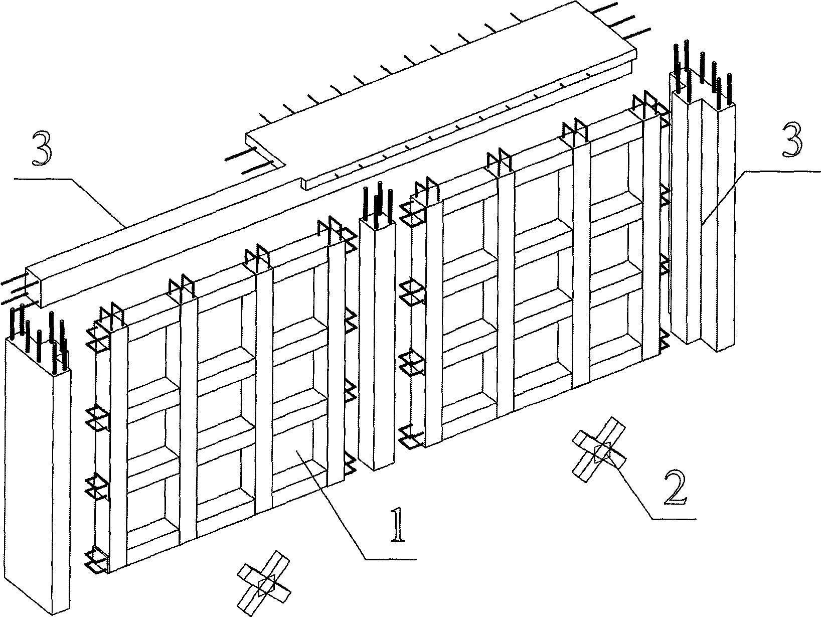 Device energy-wasting type multi-ribbed composite wallboard