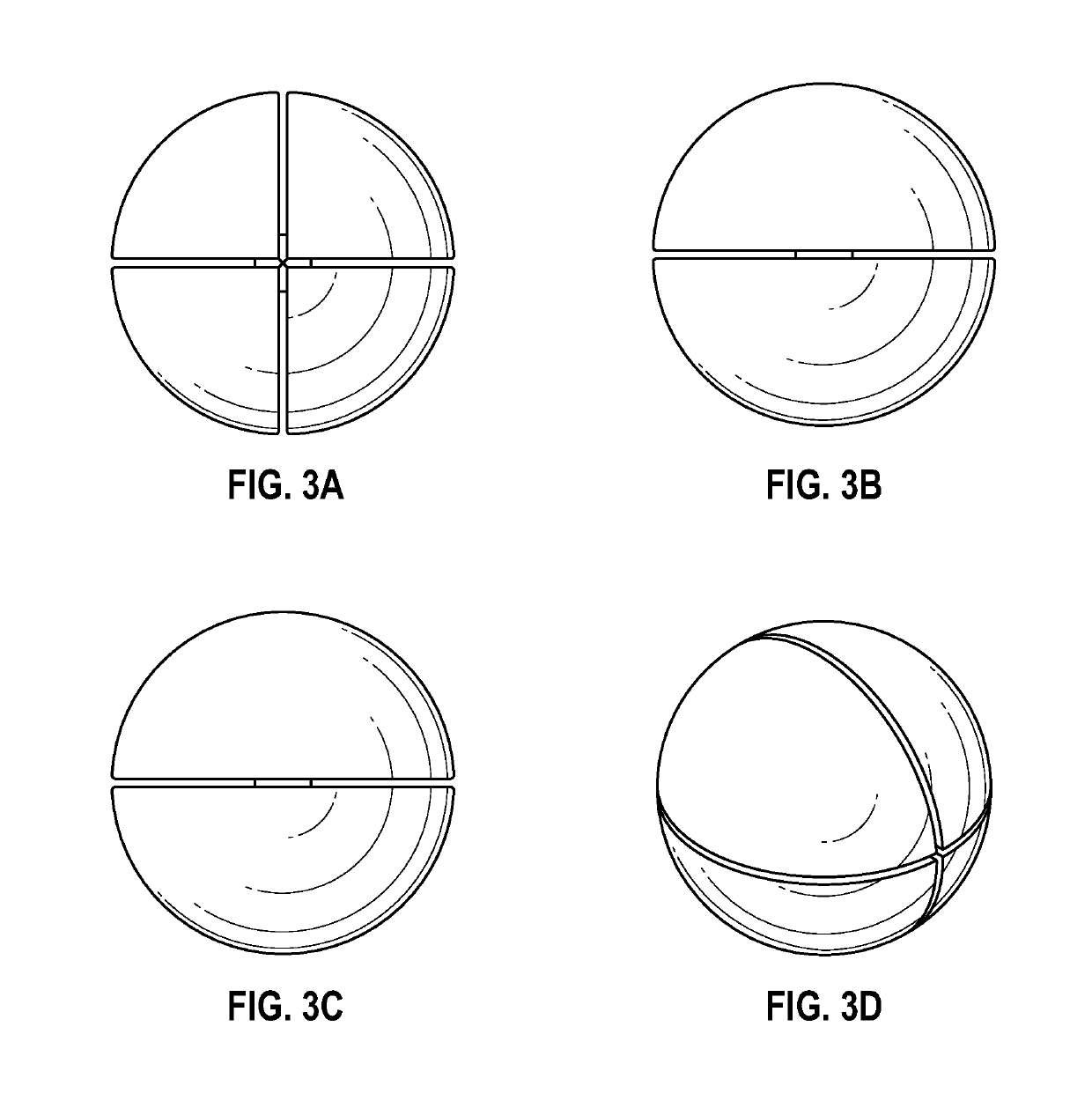 Auto-segmenting spherical projectile