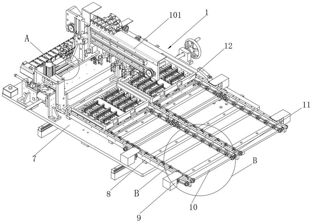 A supporting device for seedlings on a mobile seedbed and its application method