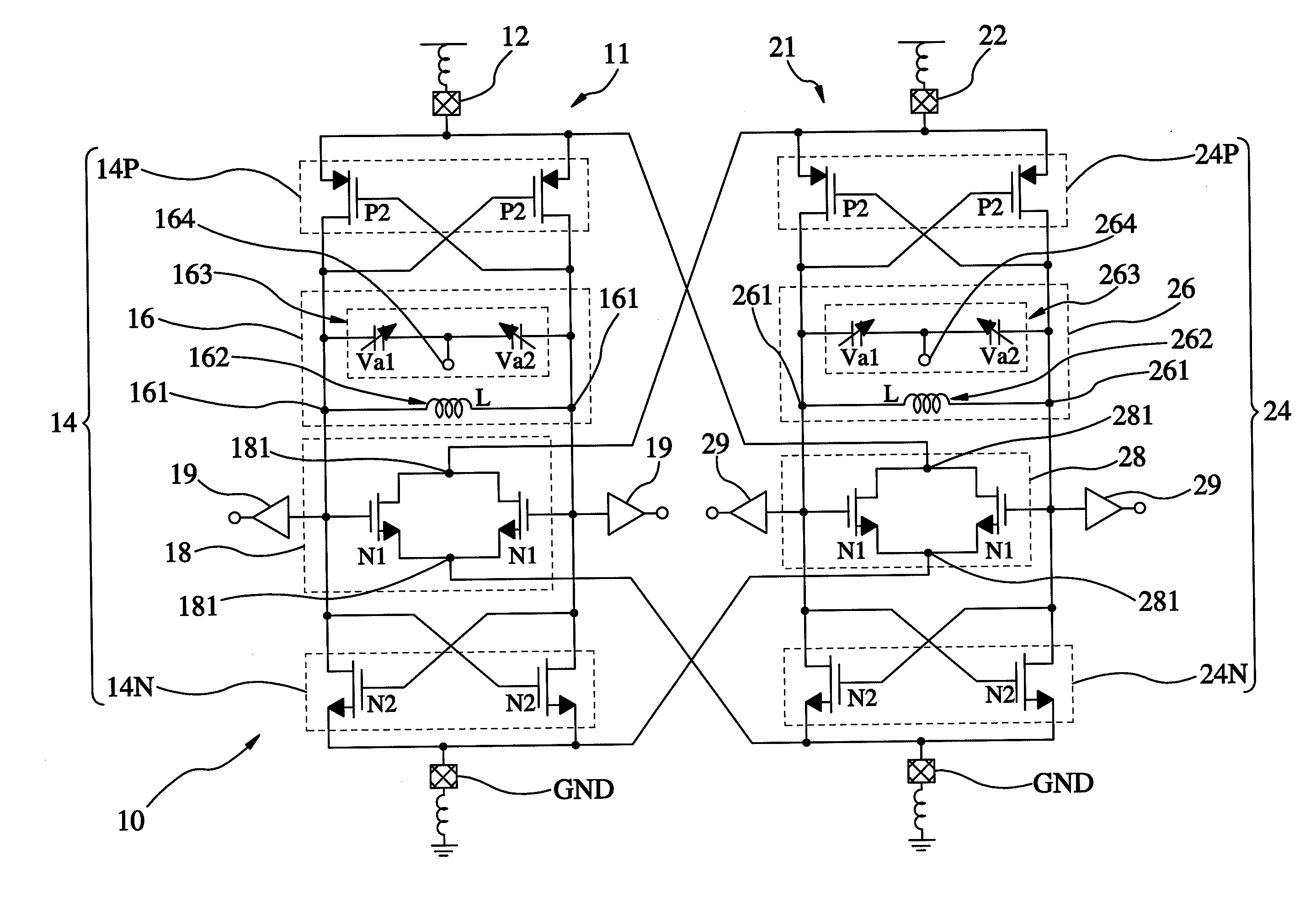 Quadrature voltage-controlled oscillator and method of providing four-phase output signals