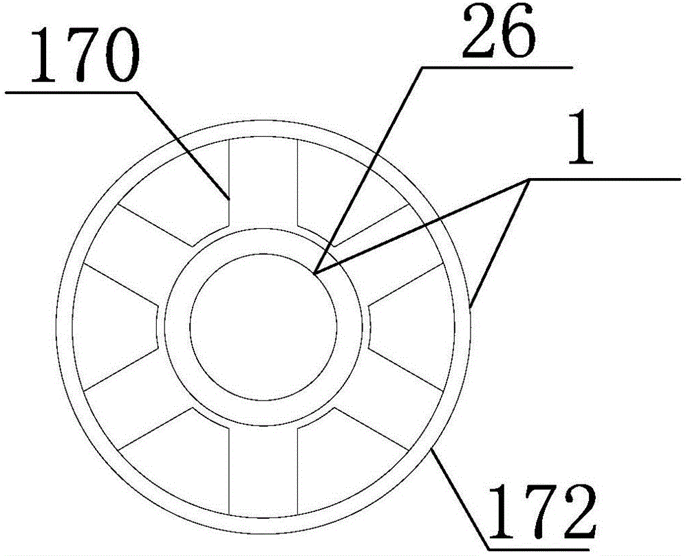 Self-locking shaft-free lifting column cylinder rotating mop jet cleaning and spin-drying device