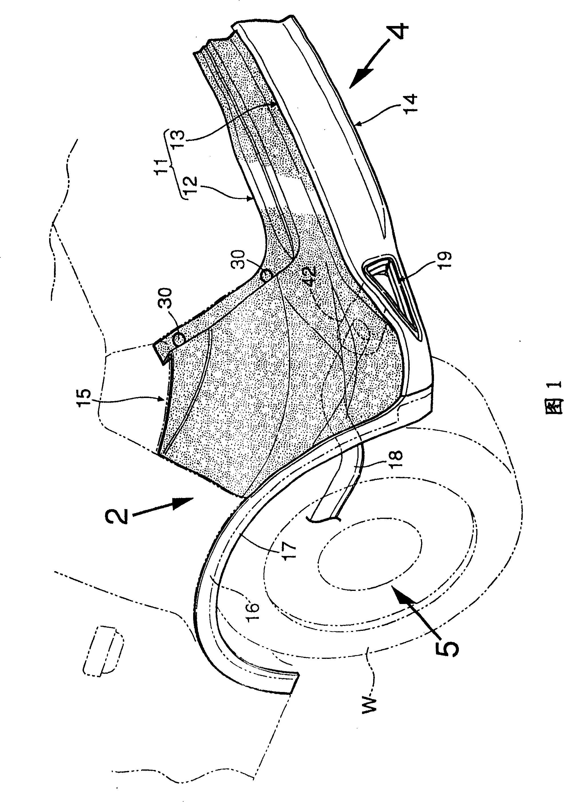 Structure for fixing wheel arch molding