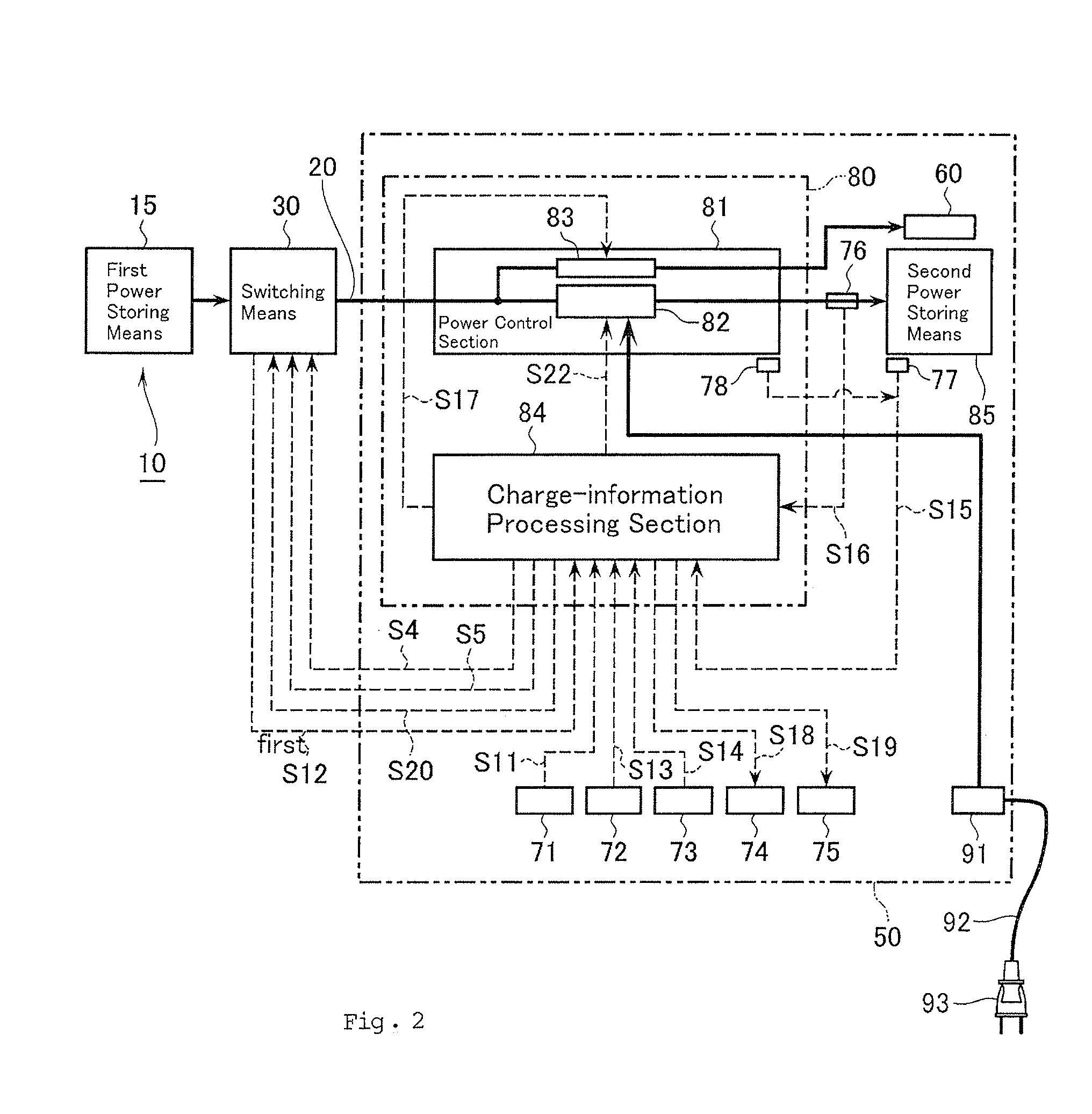 Motor-driven travelling body and high-speed charge method for motor-driven travelling body