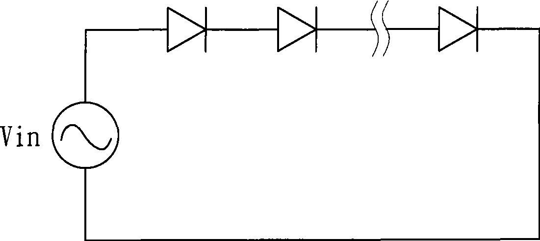 AC electricity driving method for LED and working voltage thereof