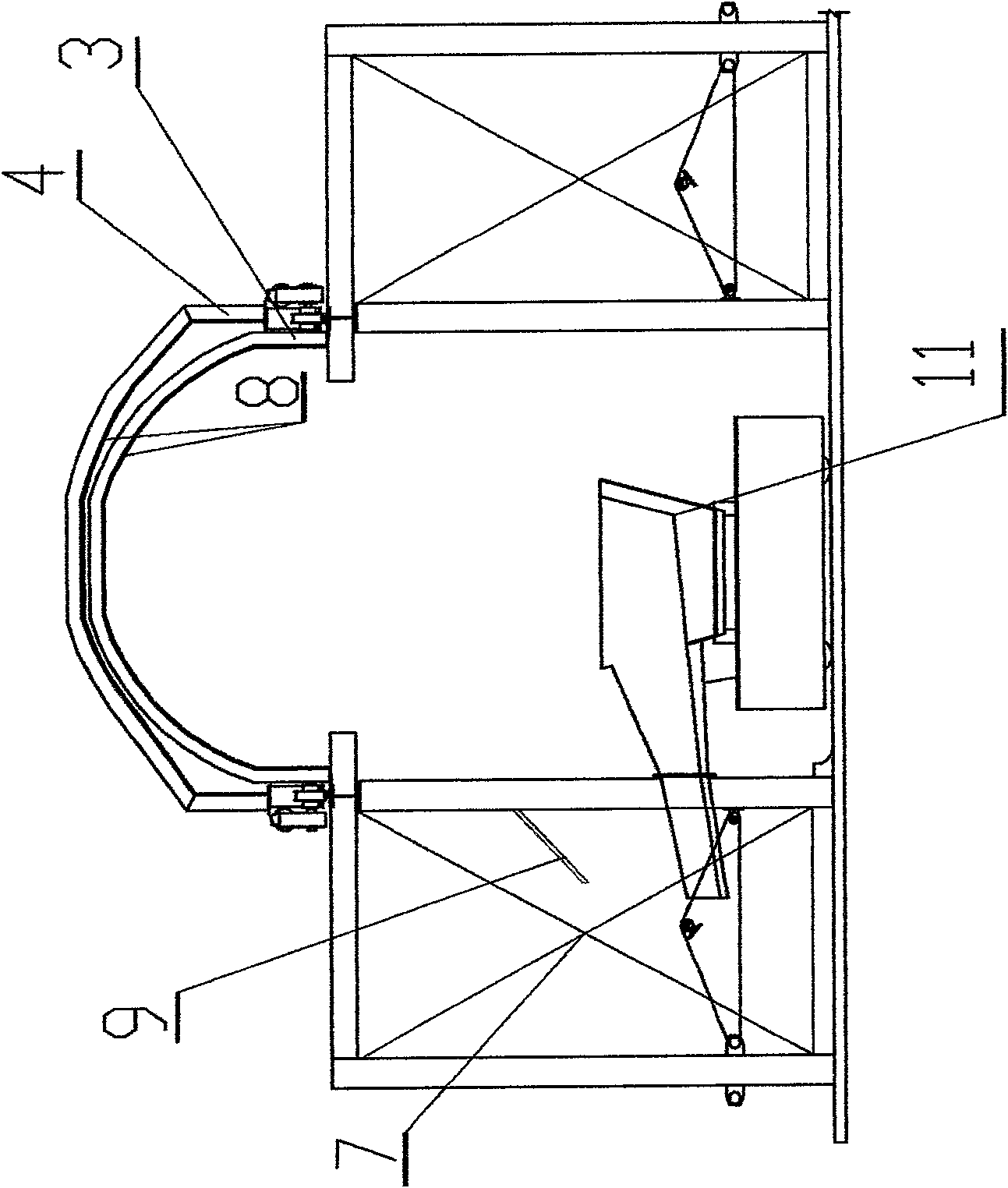 Mobile smoke blast trapping device for furnace mixer