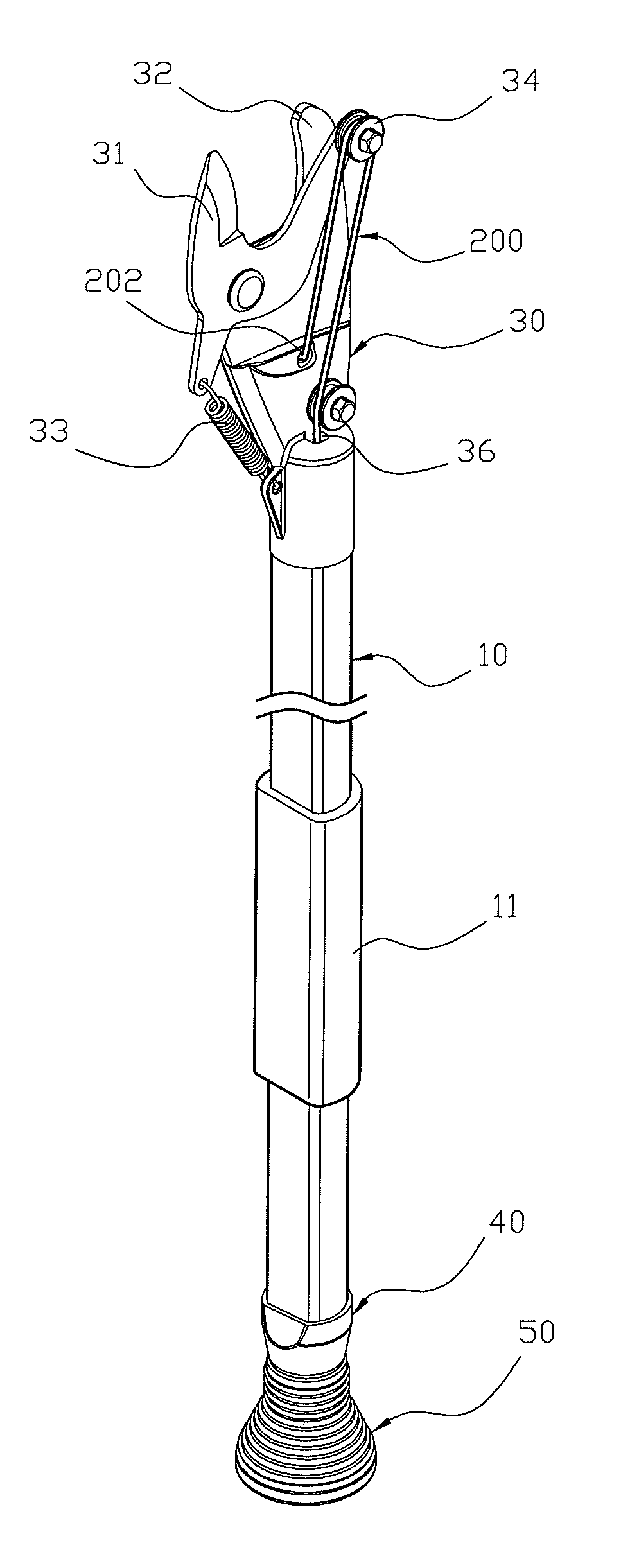 Pruning hook having an energy-saving function