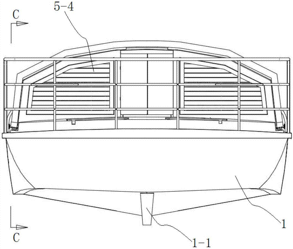 Open-top sightseeing yacht