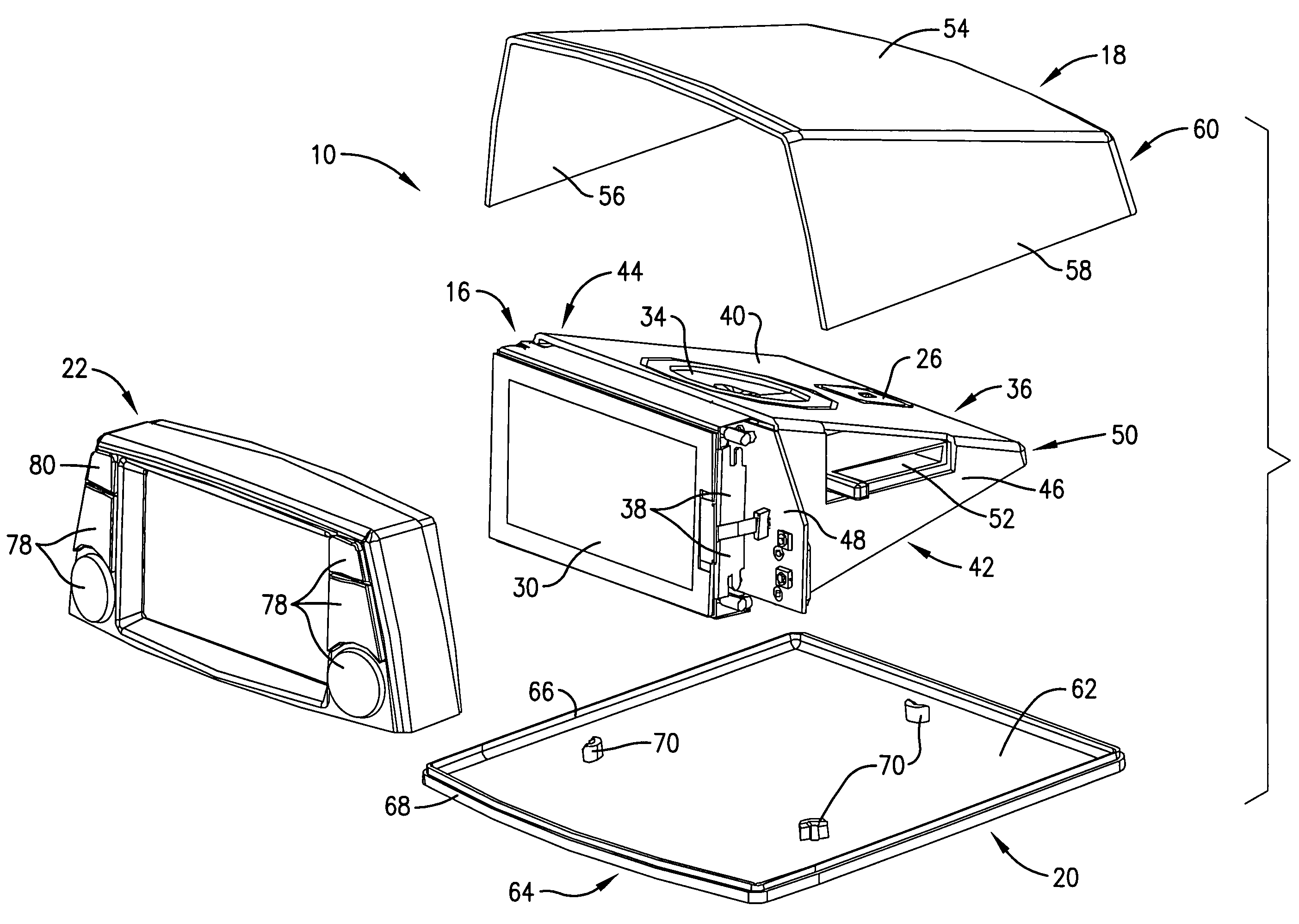 Vehicle dash-mounted navigation device