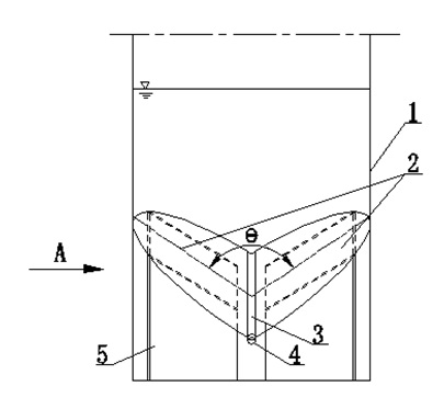 Butterfly-shaped anti-depositing member