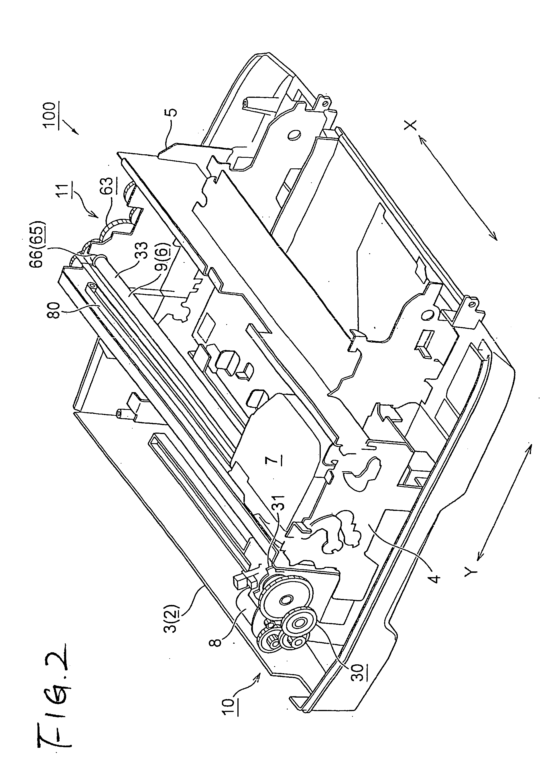 Gap adjusting device, recording apparatus and liquid ejection apparatus