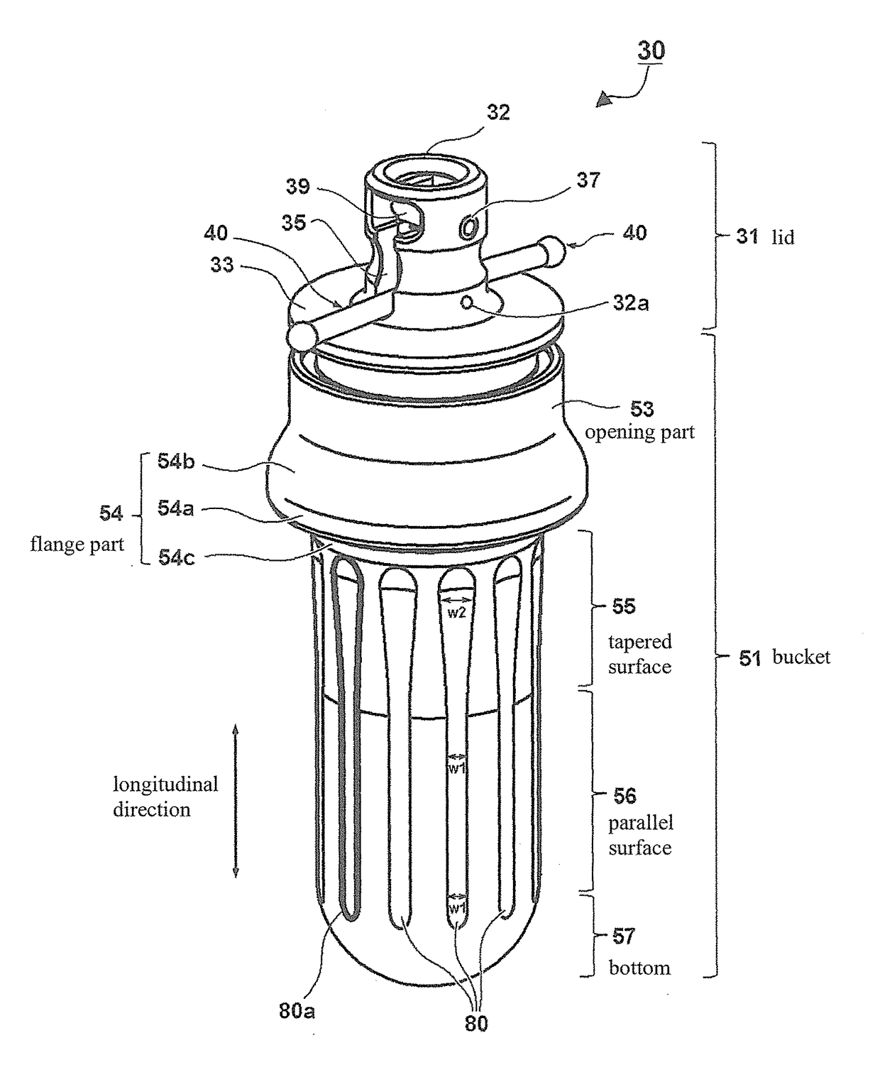 Centrifuge with sample bucket having grooves and swing rotor for the same