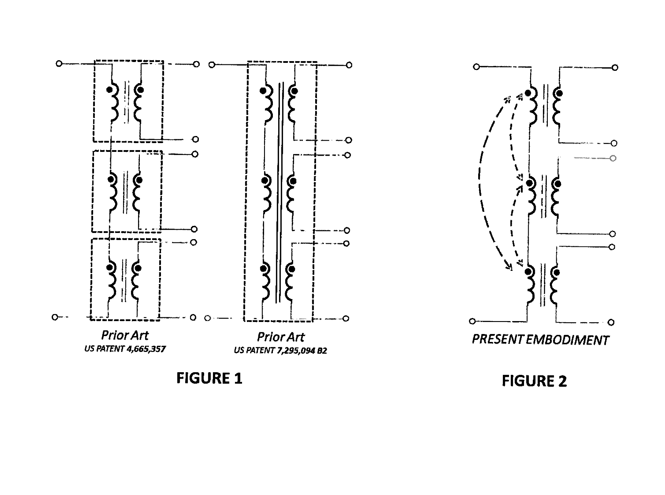 Magnetic structures for low leakage inductance and very high efficiency