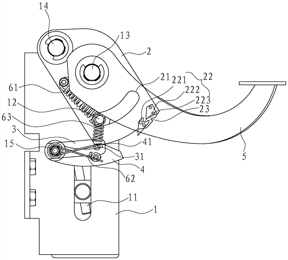 A foot parking brake and unlocking mechanism