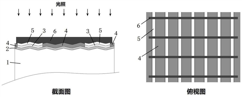 Light-facing surface structure of crystalline silicon heterojunction solar cell