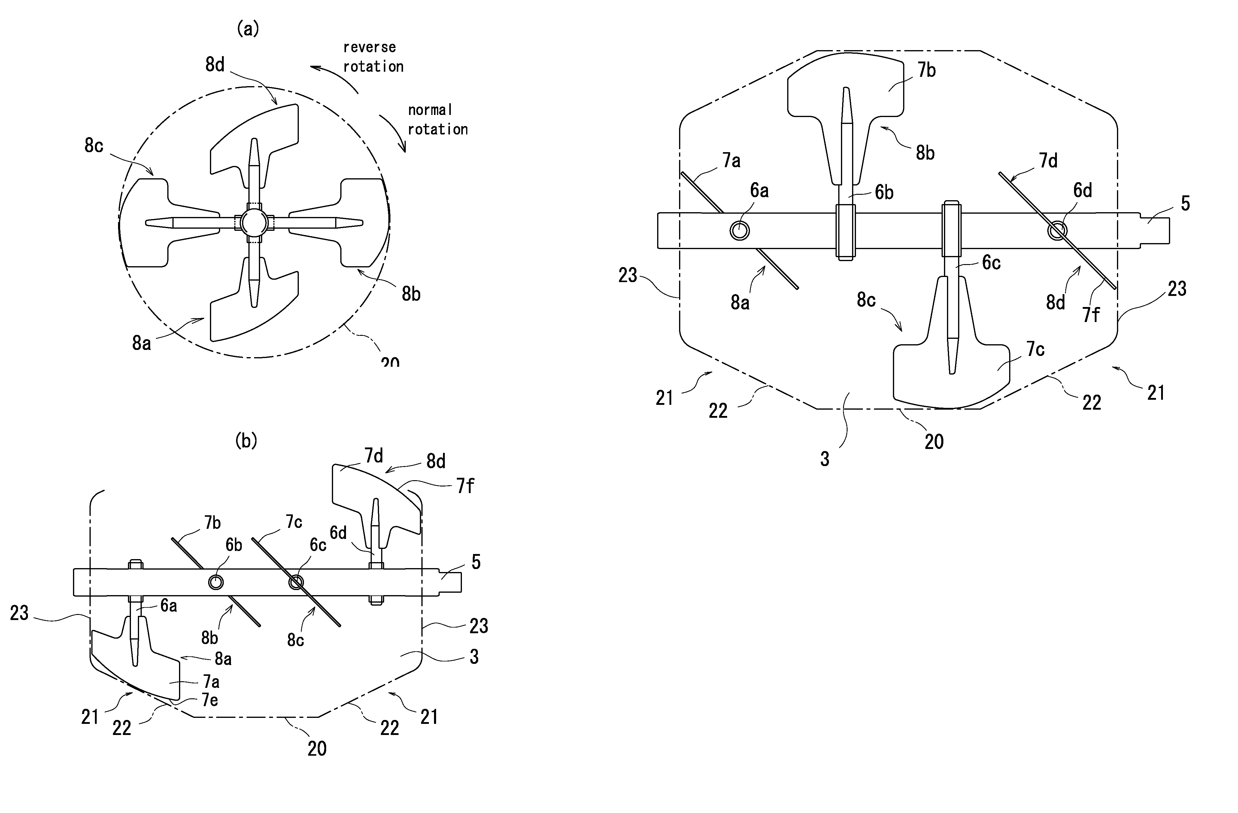 Particulate mixer having paddles of different lengths