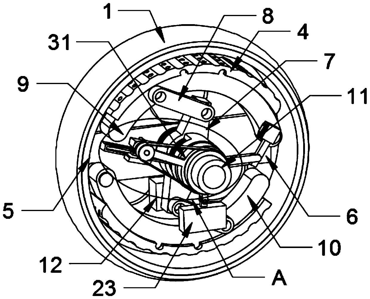 Wheel for automatically controlling speed of hand-pulled forklift