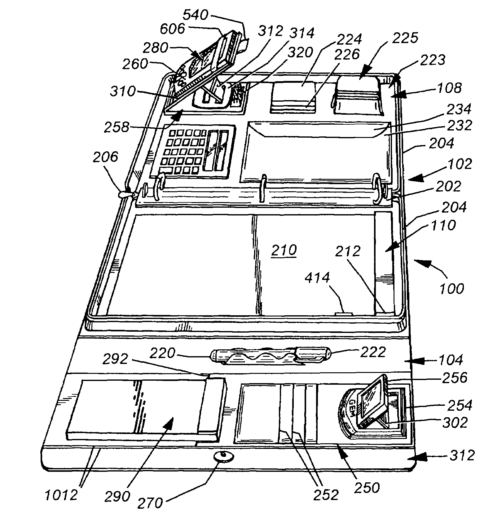 Padfolio with work area