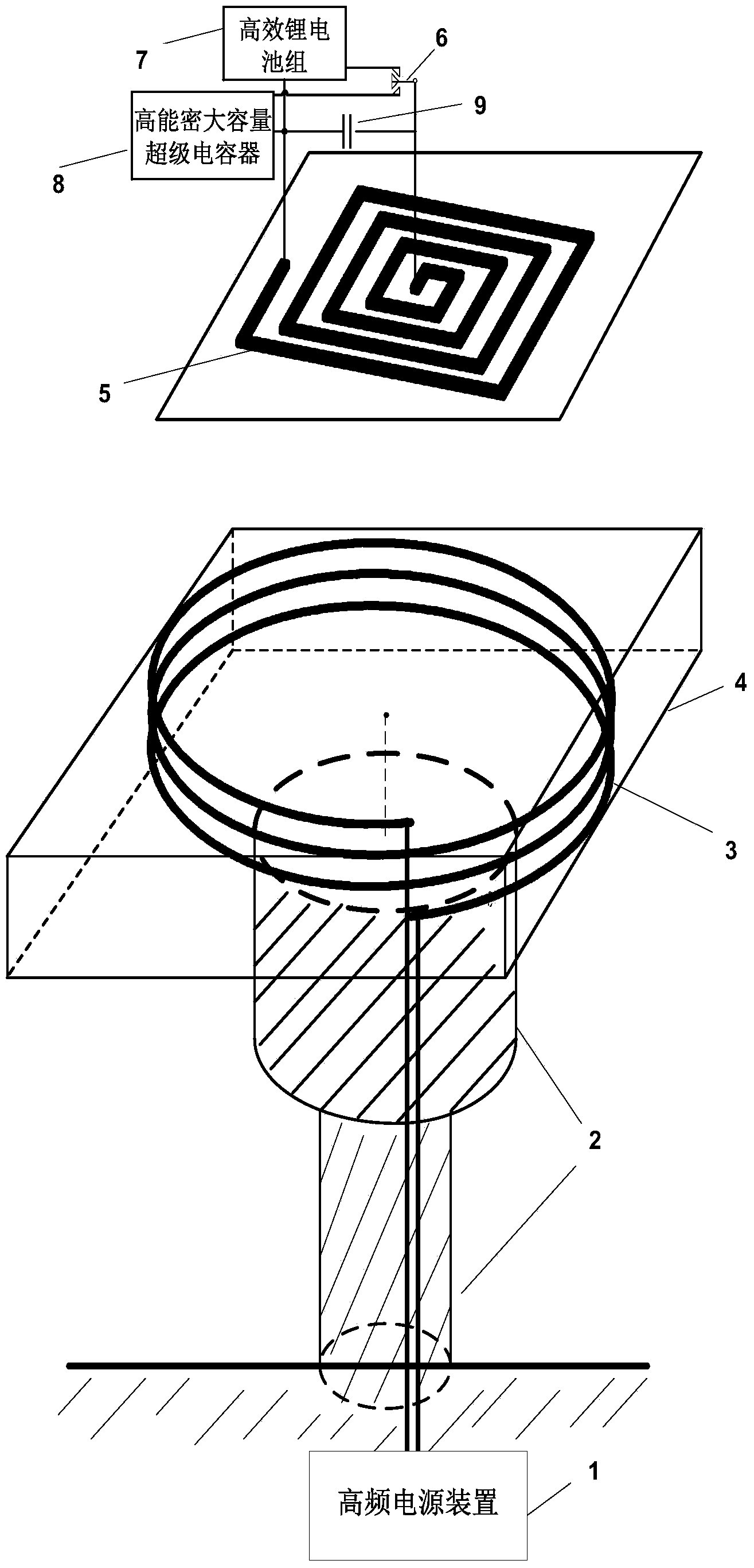 Quick and slow switched wireless charge device for electric car and method thereof