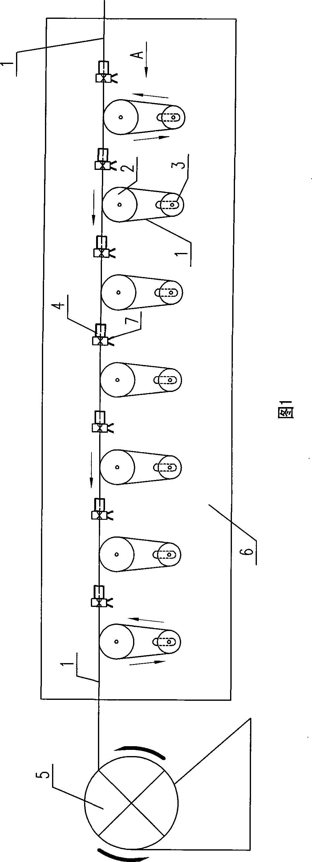 Tension linear drawing machine