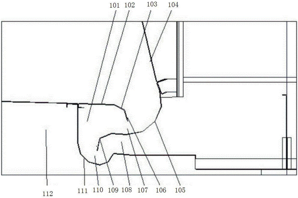 S-shaped runner eddy washing spraying chamber