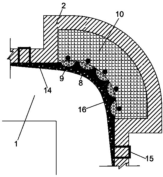 Anti-collision structure of outer side guardrail of sharp turn lane