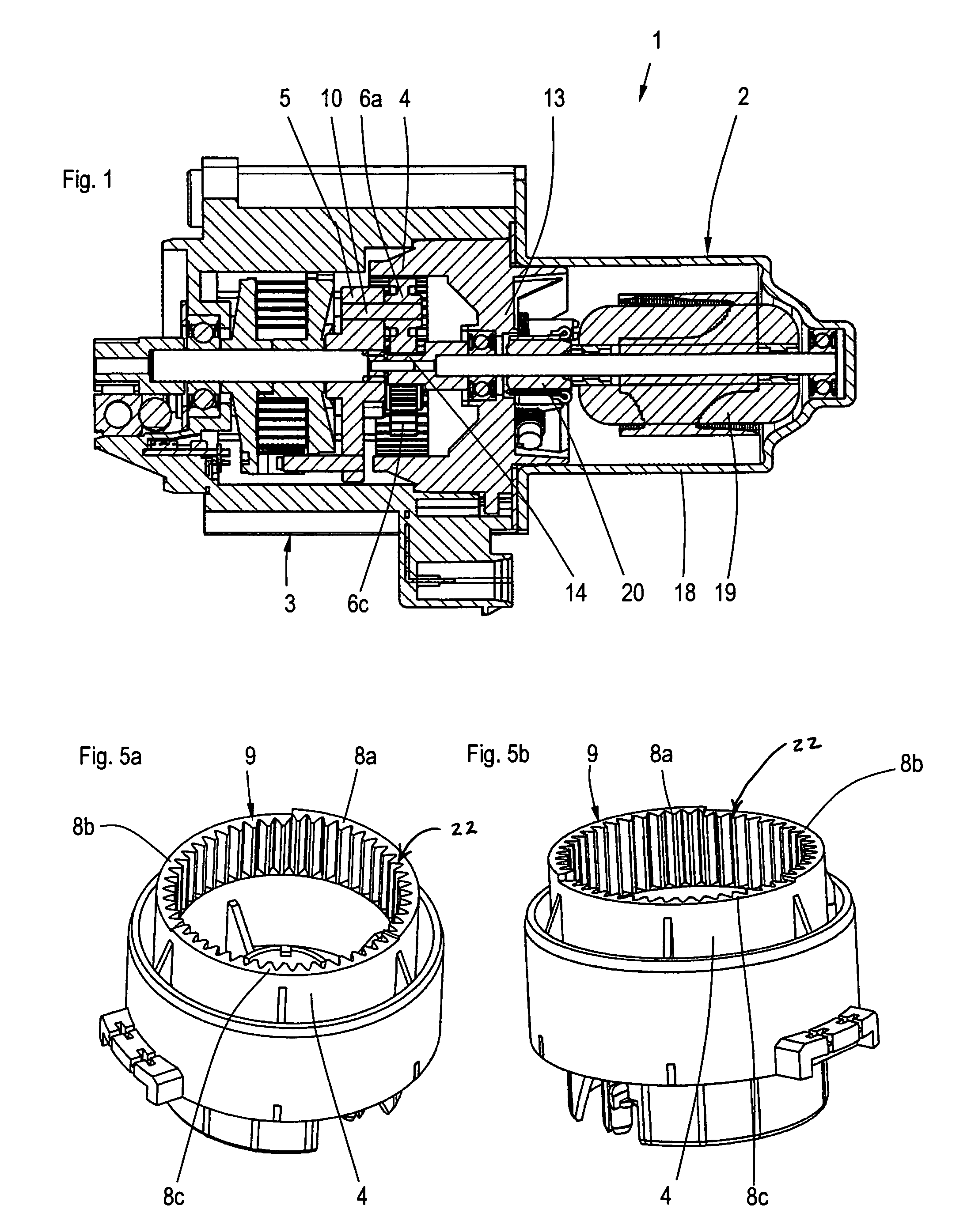 Control drive with electric motor and planetary gear mechanism