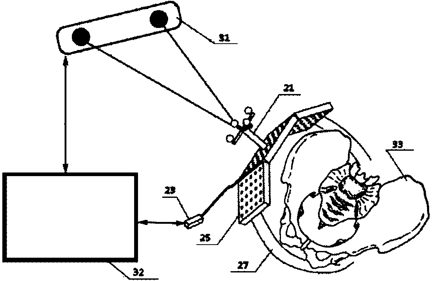 Non-invasive real-time tracker coupled with ultrasonic ranging and optical localization