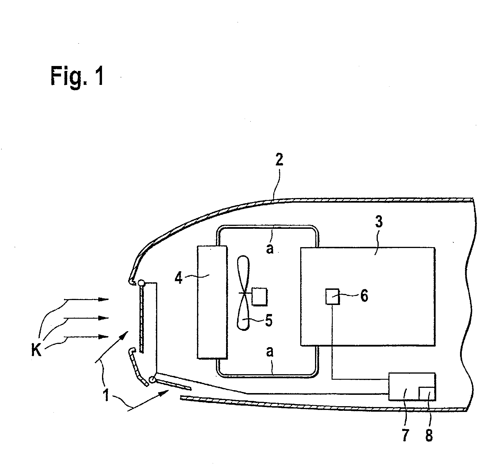 Cooling system for a motor vehicle comprising a closing unit for the cooling airflow