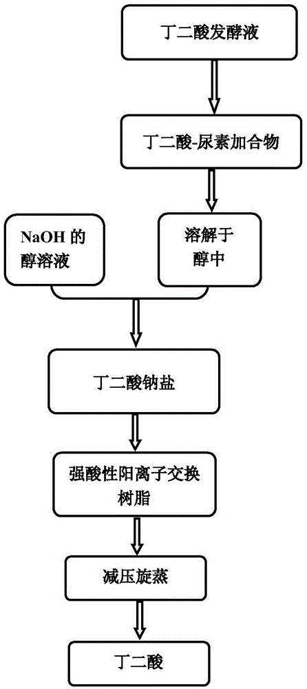 Technique for separating and purifying succinic acid from microbial fermentation liquid