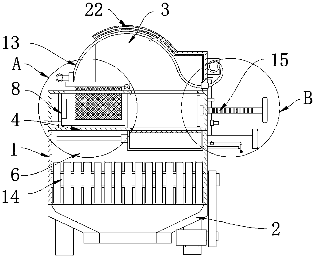 Vegetable market garbage pulverizing machine