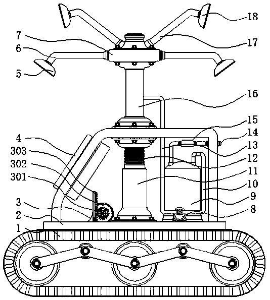 Spray irrigation robot for agriculture and with humidity detecting function