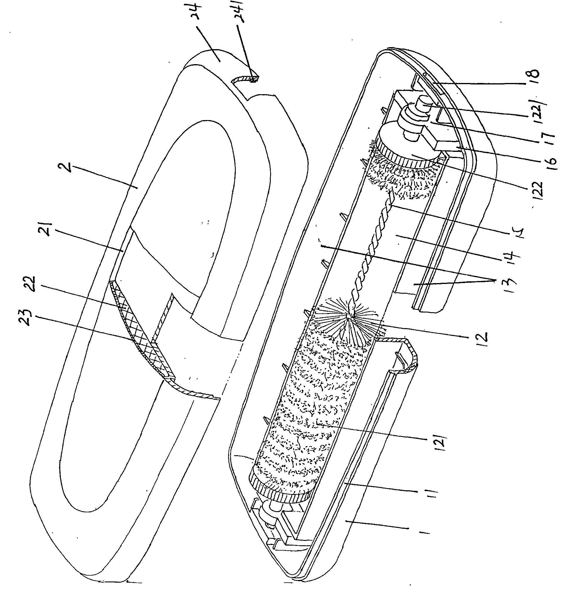 Rotary dust collection brush