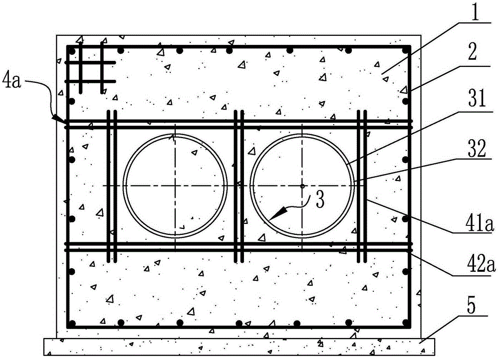 A cage-type reinforcing rib for fixed pier openings of direct-buried heating pipelines