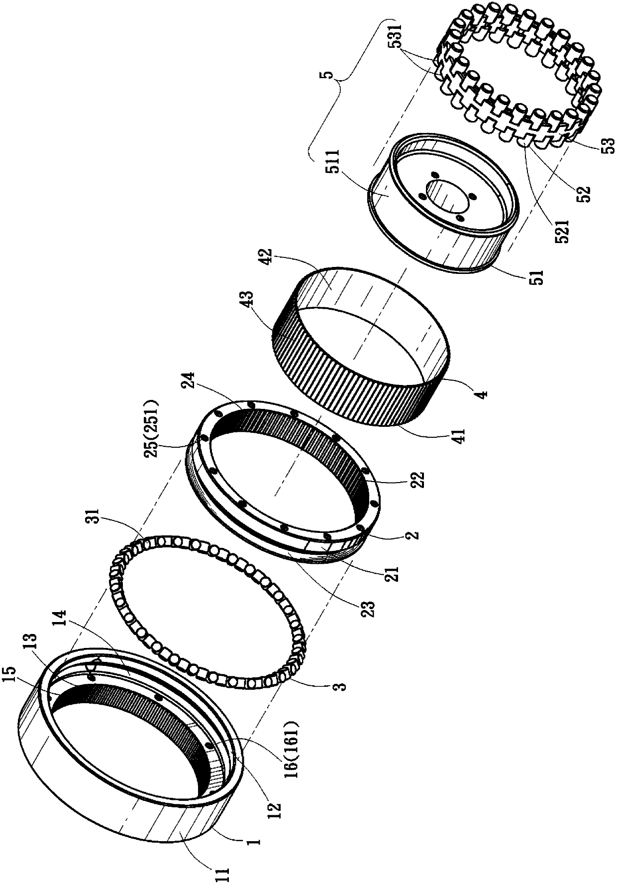 Reduction transmission bearing