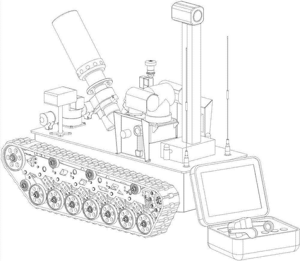 Fire-fighting robot facing complex ground environment