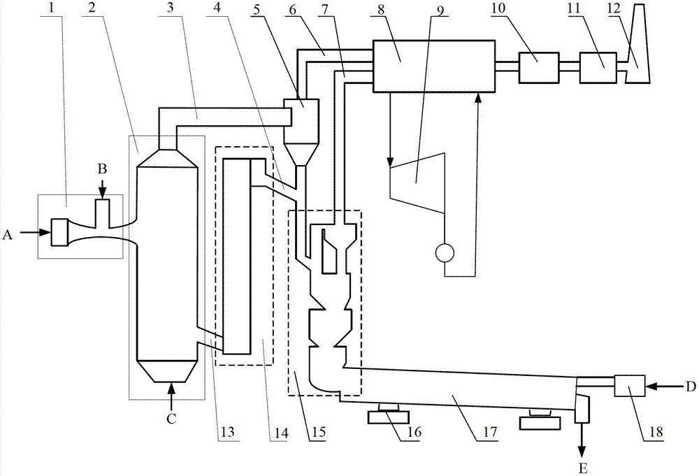 Device and method for carrying out granulation treatment and residual heat utilization on liquid-state furnace slag