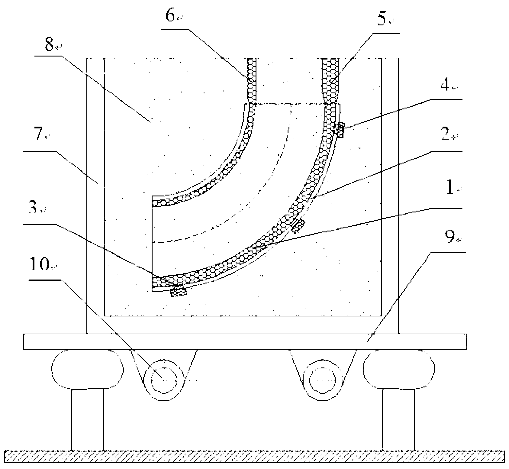 Bi-metal bent pipe manufacturing process based on evaporative pattern casting and vibration pouring