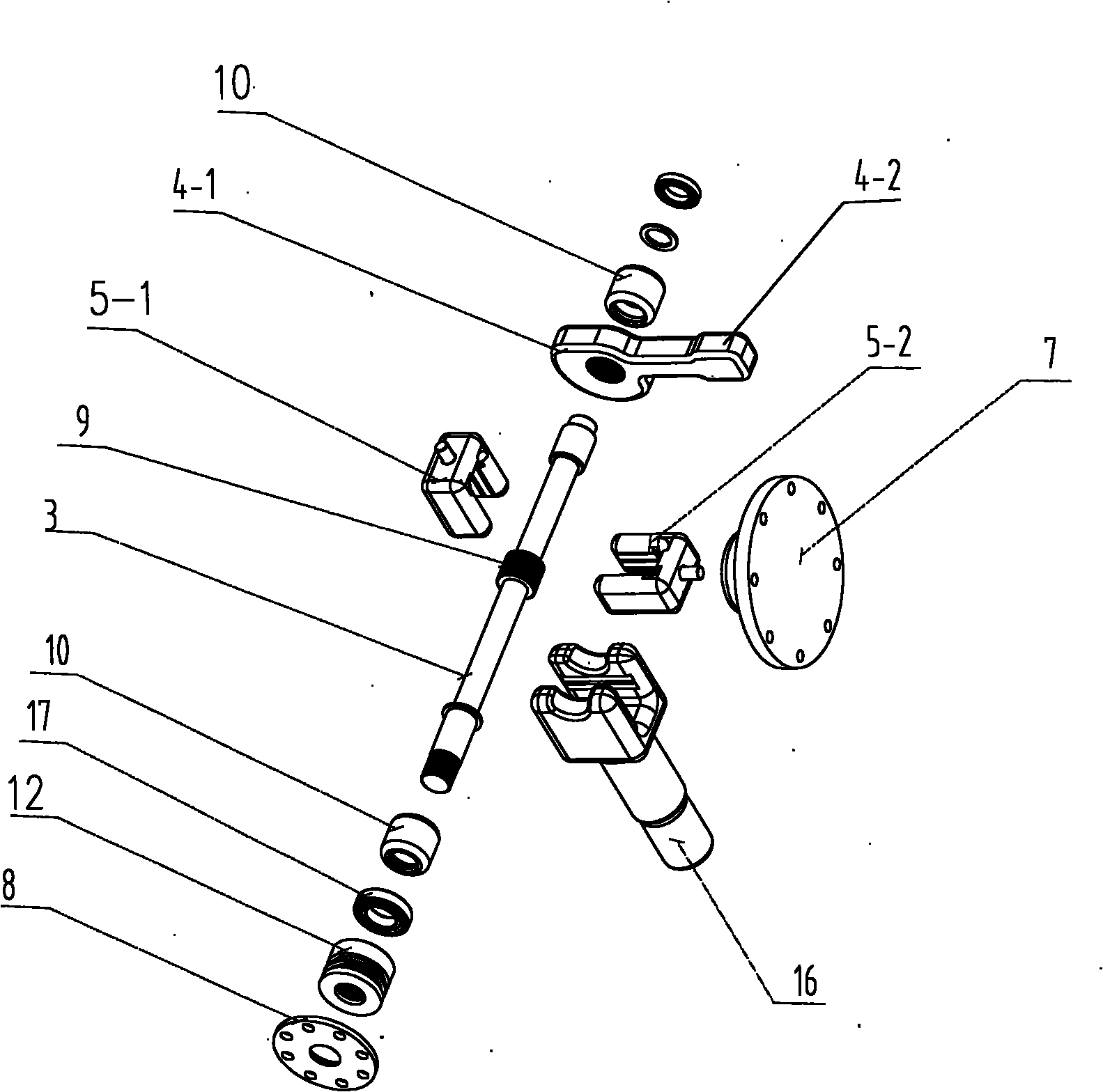 Three-station isolating/grounding switch adopting floating structure and self-adaptive conductive contact