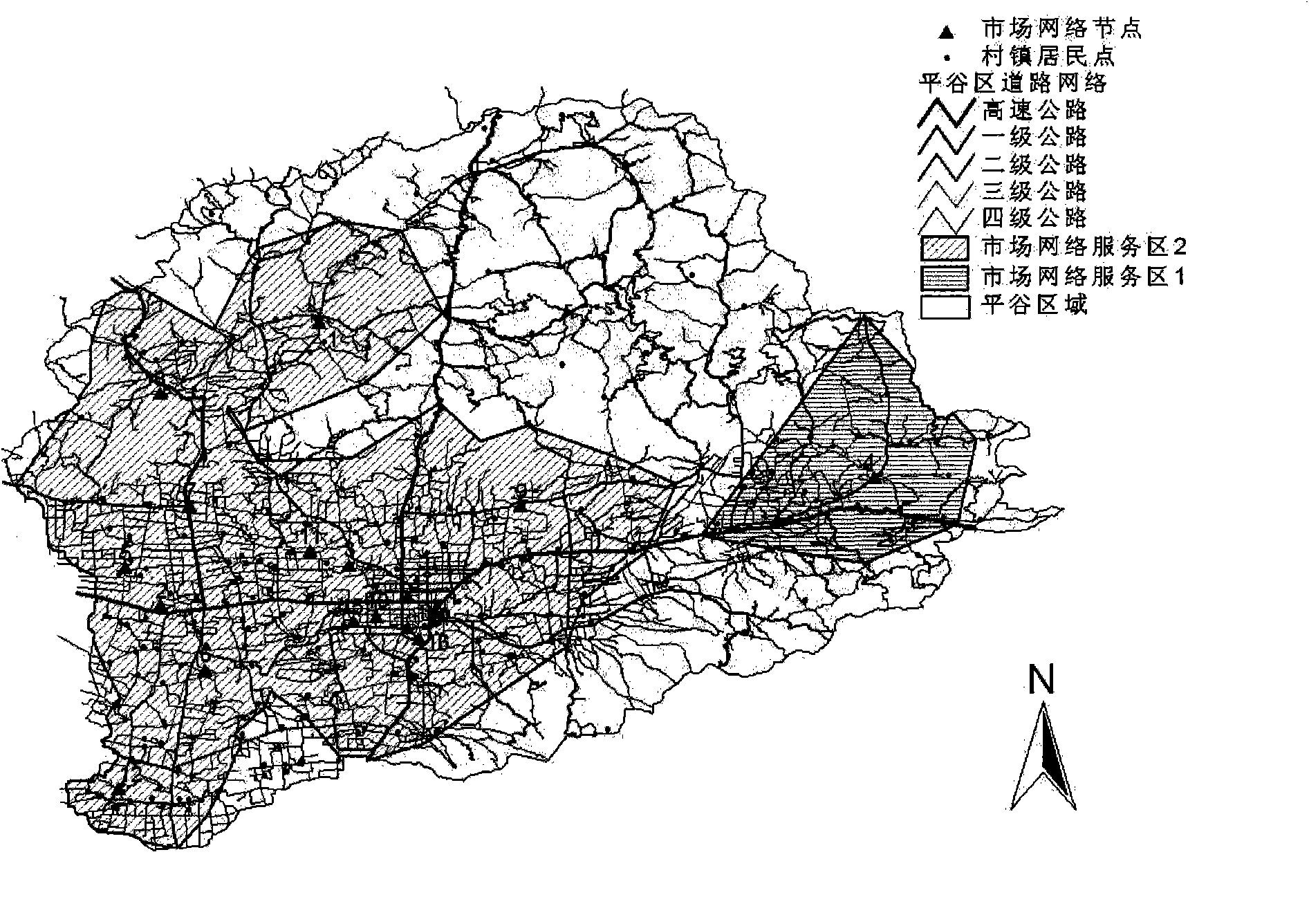 Optimal layout method for pedlars' market networks of villages and small towns